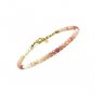 Pink Opal Round 3.5mm Faceted beads adjustable stacking bracelet