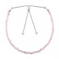 Rose Quartz Round 3mm Faceted beads adjustable stacking bracelet