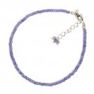 Tanzanite Round 2.5mm Faceted beads adjustable stacking bracelet