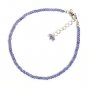 Tanzanite Round 2.5mm Faceted beads adjustable stacking bracelet