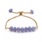 Tanzanite Rondelle 6mm Smooth beads adjustable stacking bracelet