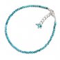 Turquoise Round 2.5mm Faceted beads adjustable stacking bracelet