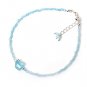 Aquamarine Round 2-8mm Faceted beads adjustable stacking bracelet