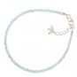 Aquamarine Round 2.5mm Faceted beads adjustable stacking bracelet