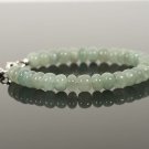 Aquamarine Rondelle 8mm Smooth beads adjustable stacking bracelet