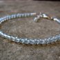 Aquamarine Round 3.5mm Faceted beads adjustable stacking bracelet