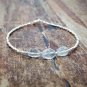 Aquamarine Oval 10x6mm Faceted beads adjustable stacking bracelet