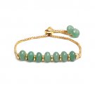 Aventurine Rondelle 6mm Smooth beads adjustable stacking bracelet