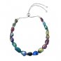 Black Opal Tumble 4-8mm Smooth beads adjustable stacking bracelet