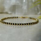 Black Spinel Round 2mm Faceted beads adjustable stacking bracelet