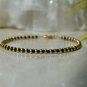 Black Spinel Round 2mm Faceted beads adjustable stacking bracelet