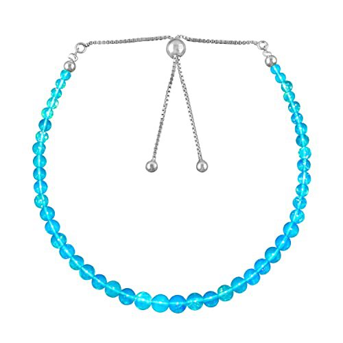 Blue Opal Round 2-3.5mm Smooth beads adjustable stacking bracelet