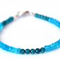 Blue Topaz Mix 3.5-4mm Faceted beads adjustable stacking bracelet