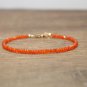 Carnelian Rondelle 2mm Faceted beads adjustable stacking bracelet