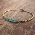 Emerald Rondelle 2.5mm Faceted beads adjustable stacking bracelet