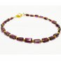 Garnet Rectangle 6x4mm Faceted beads adjustable stacking bracelet