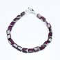 Garnet Rectangle 5X7mm Faceted beads adjustable stacking bracelet