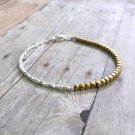 Golden Hematite Box 4mm Smooth beads adjustable stacking bracelet