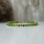 Green Jade Round 3.5mm Faceted beads adjustable stacking bracelet