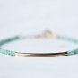 Green Jade Rondelle 2mm Smooth beads adjustable stacking bracelet