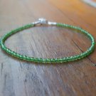 Green Jade Round 2.5mm Faceted beads adjustable stacking bracelet