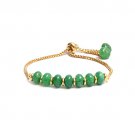 Green Jade Rondelle 6mm Smooth beads adjustable stacking bracelet