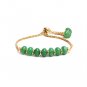 Green Jade Rondelle 6mm Smooth beads adjustable stacking bracelet