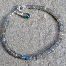 Labradorite Button 4mm Faceted beads adjustable stacking bracelet