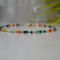 Multi Agate Round 2.5mm Smooth beads adjustable stacking bracelet