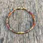 Multi Spinel Round 4mm Faceted beads adjustable stacking bracelet