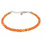 Orange Opal Round 2-4mm Smooth beads adjustable stacking bracelet