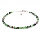 Ruby Zoisite Round 3mm Faceted beads adjustable stacking bracelet