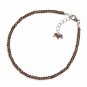 Smoky Quartz Round 2mm Faceted beads adjustable stacking bracelet
