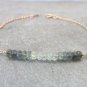 Aquamarine Rondelle 4mm Faceted beads adjustable stacking bracelet