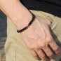 Black Obsidian Round 8mm Smooth beads adjustable stacking bracelet