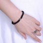 Black Obsidian Round 8mm Smooth beads adjustable stacking bracelet
