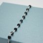 Black Spinel Drum 3.5mm Faceted beads adjustable stacking bracelet