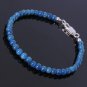 Blue Apatite Round 4.5mm Smooth beads adjustable stacking bracelet