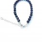 Blue Sapphire Round 8mm Faceted beads adjustable stacking bracelet