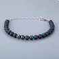 Chrysocolla Rondelle 8mm Smooth beads adjustable stacking bracelet