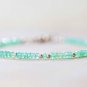 Chrysoprase Rondelle 3mm Smooth beads adjustable stacking bracelet
