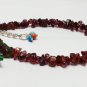 Garnet Uncut Chips 4-8mm Smooth beads adjustable stacking bracelet