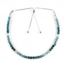 Grandidierite Round 3mm Faceted beads adjustable stacking bracelet