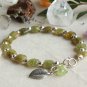 Green Garnet Square 8mm Faceted beads adjustable stacking bracelet