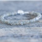 Labradorite Rondelle 4mm Smooth beads adjustable stacking bracelet