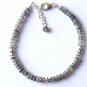 Labradorite Tyre 3-3.5mm Smooth beads adjustable stacking bracelet