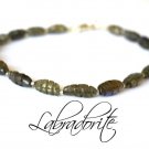 Labradorite Fancy 10x5mm Carved beads adjustable stacking bracelet