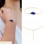 Lapis Lazuli Fancy 2-5mm Smooth beads adjustable stacking bracelet