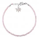 Morganite Round 2-2.5mm Faceted beads adjustable stacking bracelet