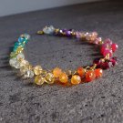 Multi Gemstone Drop 3mm Faceted beads adjustable stacking bracelet